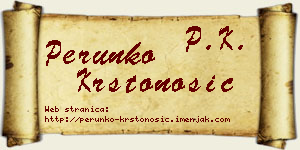 Perunko Krstonošić vizit kartica